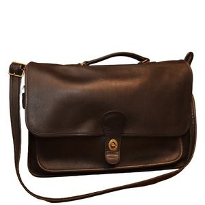 Genuine Vintage COACH Metropolitan Black Leather Briefcase Laptop Carrier Work